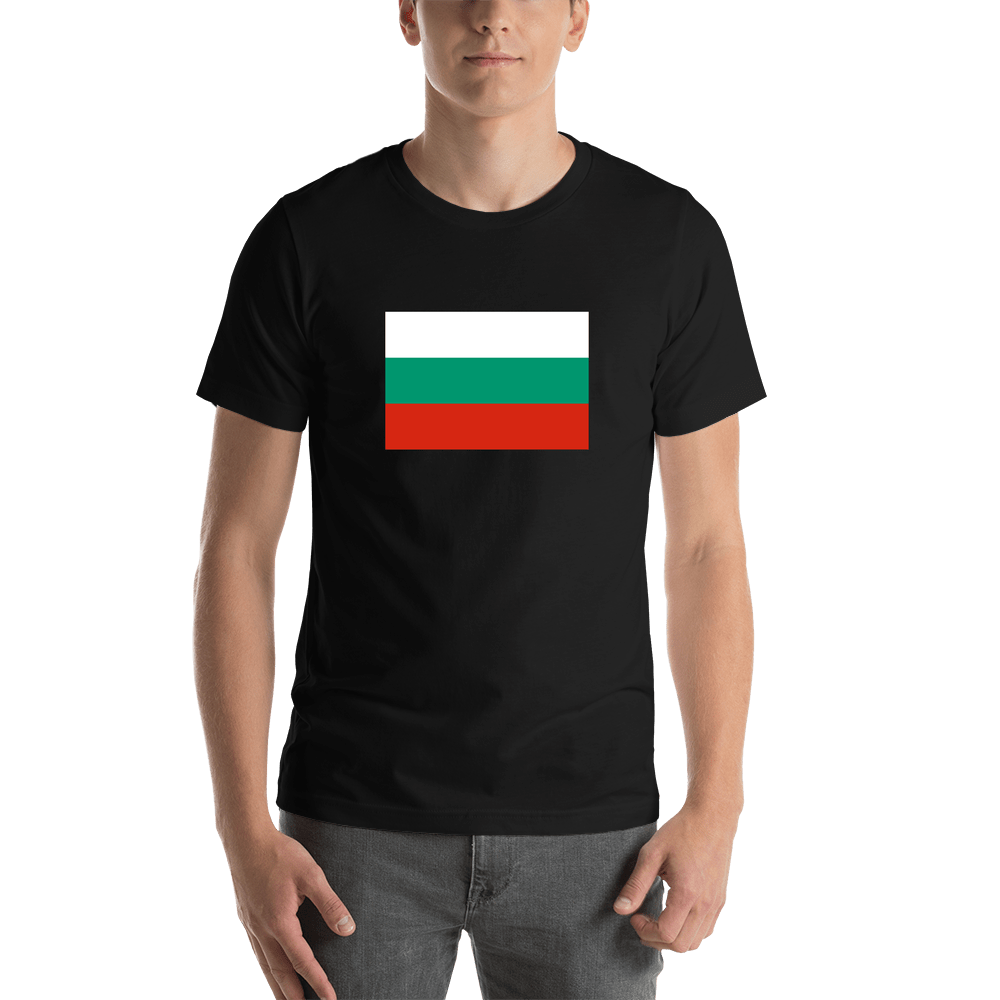 Bulgaria Flag T-Shirt - Black - Shirt View