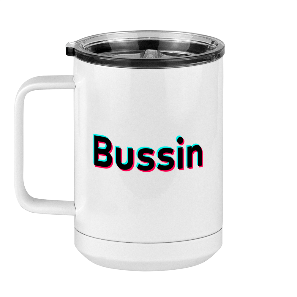 Bussin Coffee Mug Tumbler with Handle (15 oz) - TikTok Trends - Left View