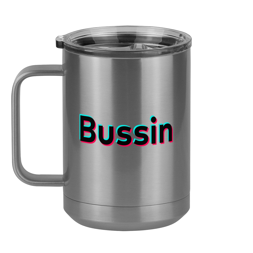 Bussin Coffee Mug Tumbler with Handle (15 oz) - TikTok Trends - Left View