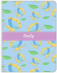 Thumbnail for Personalized Butterfly Notebook I - Blue Background - Blue Butterflies II - Front View