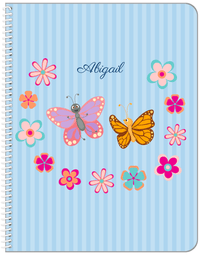 Thumbnail for Personalized Butterfly Notebook II - Blue Background - Butterflies I - Front View