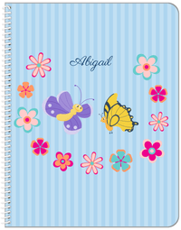 Thumbnail for Personalized Butterfly Notebook II - Blue Background - Butterflies V - Front View