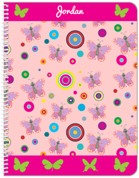 Thumbnail for Personalized Butterfly Notebook IV - Pink Background - Pink Butterflies I - Front View