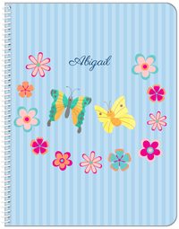 Thumbnail for Personalized Butterfly Notebook II - Blue Background - Butterflies VI - Front View