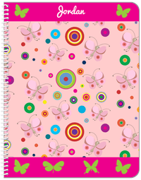 Thumbnail for Personalized Butterfly Notebook IV - Pink Background - Pink Butterflies II - Front View