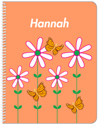 Thumbnail for Personalized Butterfly Notebook V - Orange Background - Orange Butterflies - Front View