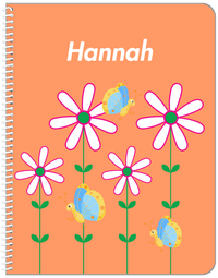 Thumbnail for Personalized Butterfly Notebook V - Orange Background - Blue Butterflies II - Front View