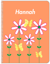 Thumbnail for Personalized Butterfly Notebook V - Orange Background - Yellow Butterflies I - Front View