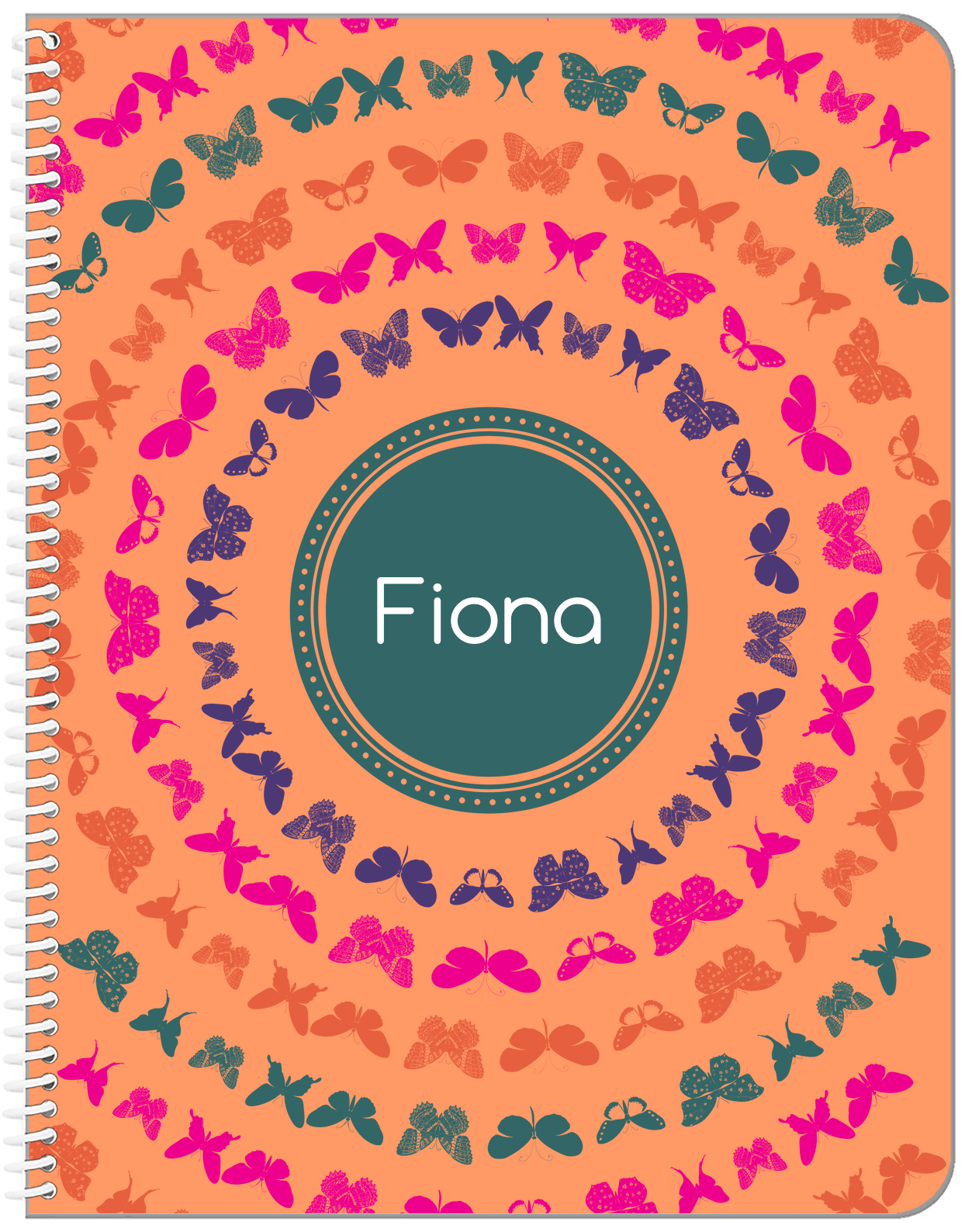 Personalized Butterfly Notebook VI - Orange Background - Front View