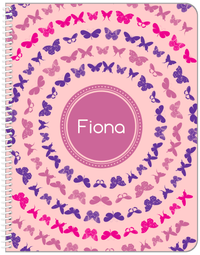 Thumbnail for Personalized Butterfly Notebook VI - Pink Background - Front View