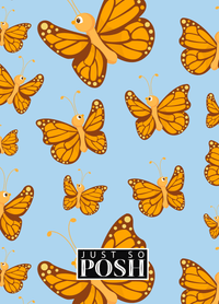 Thumbnail for Personalized Butterfly Journal I - Blue Background - Orange Butterflies - Back View