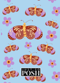 Thumbnail for Personalized Butterfly Journal I - Blue Background - Brown Butterflies - Back View