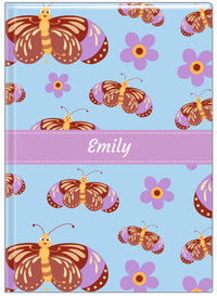 Thumbnail for Personalized Butterfly Journal I - Blue Background - Brown Butterflies - Front View
