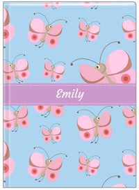 Thumbnail for Personalized Butterfly Journal I - Blue Background - Pink Butterflies II - Front View