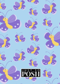 Thumbnail for Personalized Butterfly Journal I - Blue Background - Purple Butterflies II - Back View