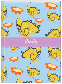 Thumbnail for Personalized Butterfly Journal I - Blue Background - Yellow Butterflies II - Front View