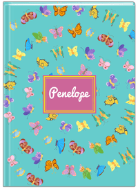 Thumbnail for Personalized Butterfly Journal III - Teal Background - Rectangle Nameplate - Front View