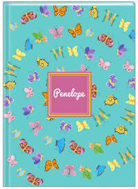 Thumbnail for Personalized Butterfly Journal III - Teal Background - Square Nameplate - Front View