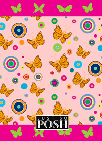 Thumbnail for Personalized Butterfly Journal IV - Pink Background - Orange Butterflies - Back View