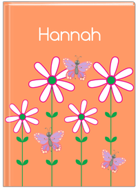 Thumbnail for Personalized Butterfly Journal V - Orange Background - Pink Butterflies I - Front View