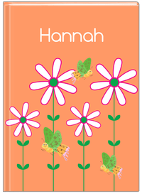 Thumbnail for Personalized Butterfly Journal V - Orange Background - Green Butterflies I - Front View