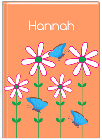 Thumbnail for Personalized Butterfly Journal V - Orange Background - Blue Butterflies I - Front View