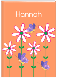 Thumbnail for Personalized Butterfly Journal V - Orange Background - Purple Butterflies I - Front View