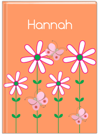 Thumbnail for Personalized Butterfly Journal V - Orange Background - Pink Butterflies II - Front View