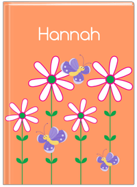 Thumbnail for Personalized Butterfly Journal V - Orange Background - Purple Butterflies II - Front View