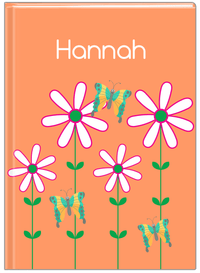 Thumbnail for Personalized Butterfly Journal V - Orange Background - Green Butterflies II - Front View