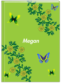 Thumbnail for Personalized Butterfly Journal IX - Green Background - Green Butterflies II - Front View