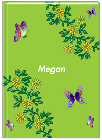 Thumbnail for Personalized Butterfly Journal IX - Green Background - Purple Butterflies II - Front View