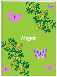 Thumbnail for Personalized Butterfly Journal IX - Green Background - Pink Butterflies III - Front View