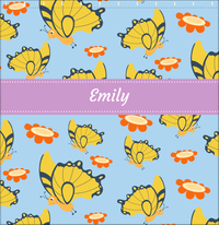 Thumbnail for Personalized Butterfly Shower Curtain I - Blue Background - Yellow Butterflies II - Decorate View