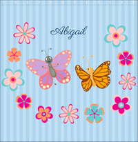 Thumbnail for Personalized Butterfly Shower Curtain II - Blue Background - Butterflies I - Decorate View