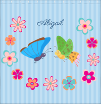 Thumbnail for Personalized Butterfly Shower Curtain II - Blue Background - Butterflies II - Decorate View