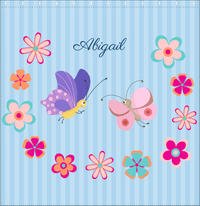 Thumbnail for Personalized Butterfly Shower Curtain II - Blue Background - Butterflies IV - Decorate View