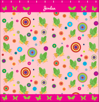Thumbnail for Personalized Butterfly Shower Curtain IV - Pink Background - Green Butterflies I - Decorate View