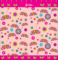 Thumbnail for Personalized Butterfly Shower Curtain IV - Pink Background - Brown Butterflies - Decorate View