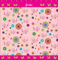 Thumbnail for Personalized Butterfly Shower Curtain IV - Pink Background - Pink Butterflies II - Decorate View