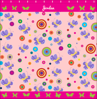 Thumbnail for Personalized Butterfly Shower Curtain IV - Pink Background - Purple Butterflies II - Decorate View