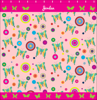 Thumbnail for Personalized Butterfly Shower Curtain IV - Pink Background - Green Butterflies II - Decorate View