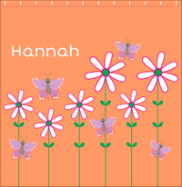 Thumbnail for Personalized Butterfly Shower Curtain V - Orange Background - Pink Butterflies I - Decorate View