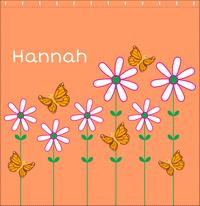 Thumbnail for Personalized Butterfly Shower Curtain V - Orange Background - Orange Butterflies - Decorate View