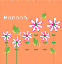 Thumbnail for Personalized Butterfly Shower Curtain V - Orange Background - Green Butterflies I - Decorate View