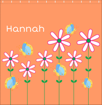 Thumbnail for Personalized Butterfly Shower Curtain V - Orange Background - Blue Butterflies II - Decorate View