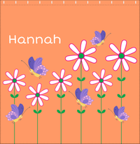 Thumbnail for Personalized Butterfly Shower Curtain V - Orange Background - Purple Butterflies I - Decorate View