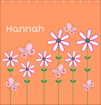 Thumbnail for Personalized Butterfly Shower Curtain V - Orange Background - Pink Butterflies II - Decorate View