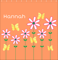 Thumbnail for Personalized Butterfly Shower Curtain V - Orange Background - Yellow Butterflies I - Decorate View