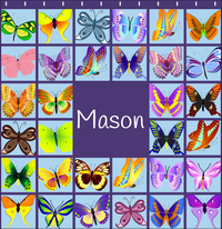 Thumbnail for Personalized Butterfly Shower Curtain VII - Purple Background - Decorate View